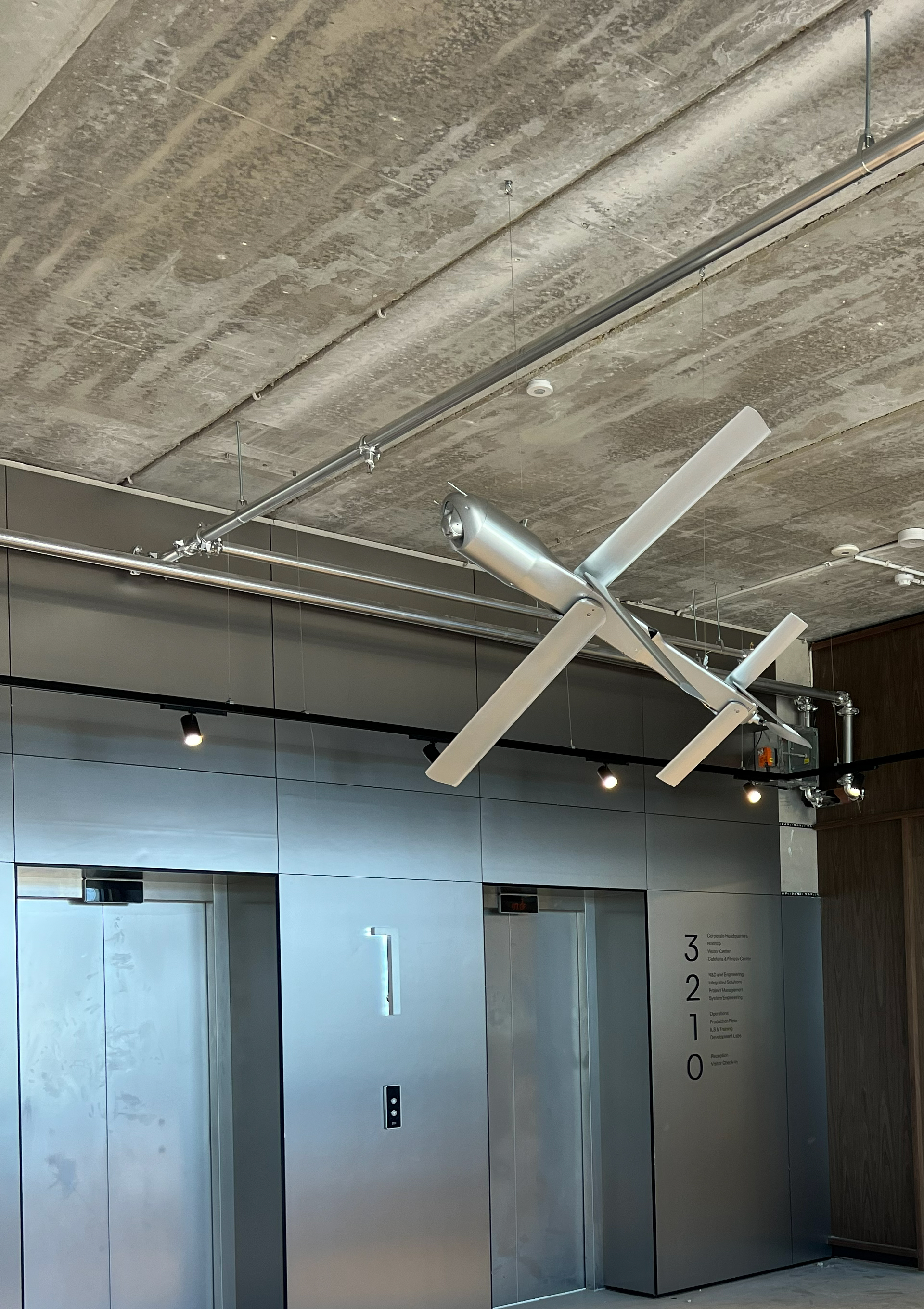 UVision's values and UAV motifs resolved into a layered art piece.